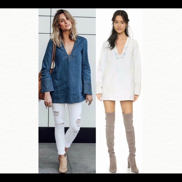 Free People Denim Mini Dress Size S - Picture 3 of 6